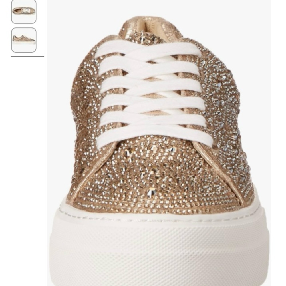 Betsey Johnson Women's Sidny Sneaker in light gold, size 9.5